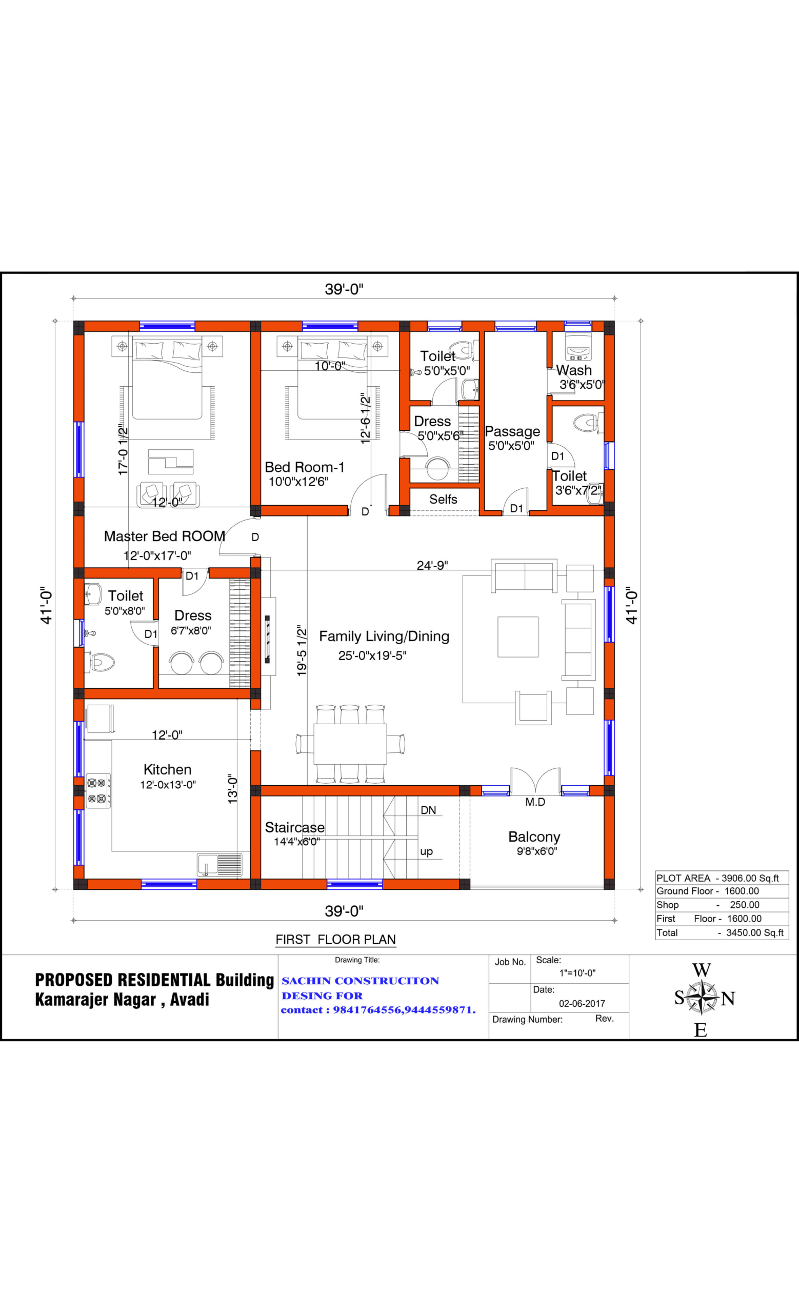 Kamarajar Nagar First Floor Plan
